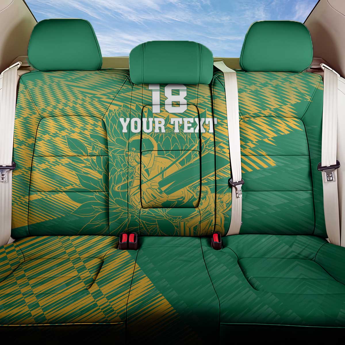 Cricket South Africa Custom Back Car Seat Cover Green Version Proteas - African Pride
