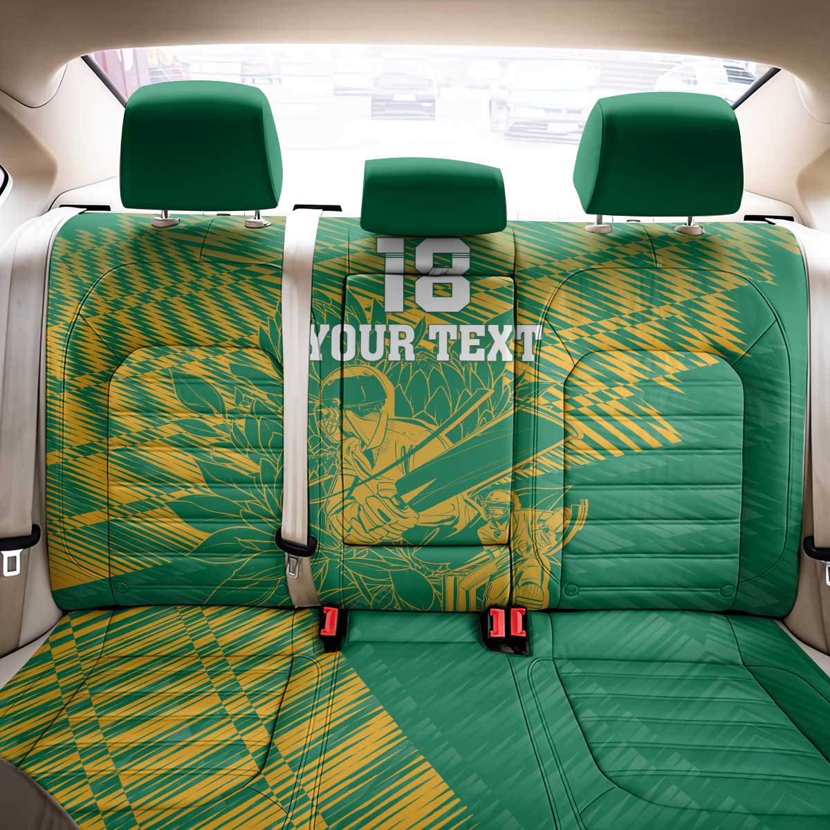 Cricket South Africa Custom Back Car Seat Cover Green Version Proteas - African Pride