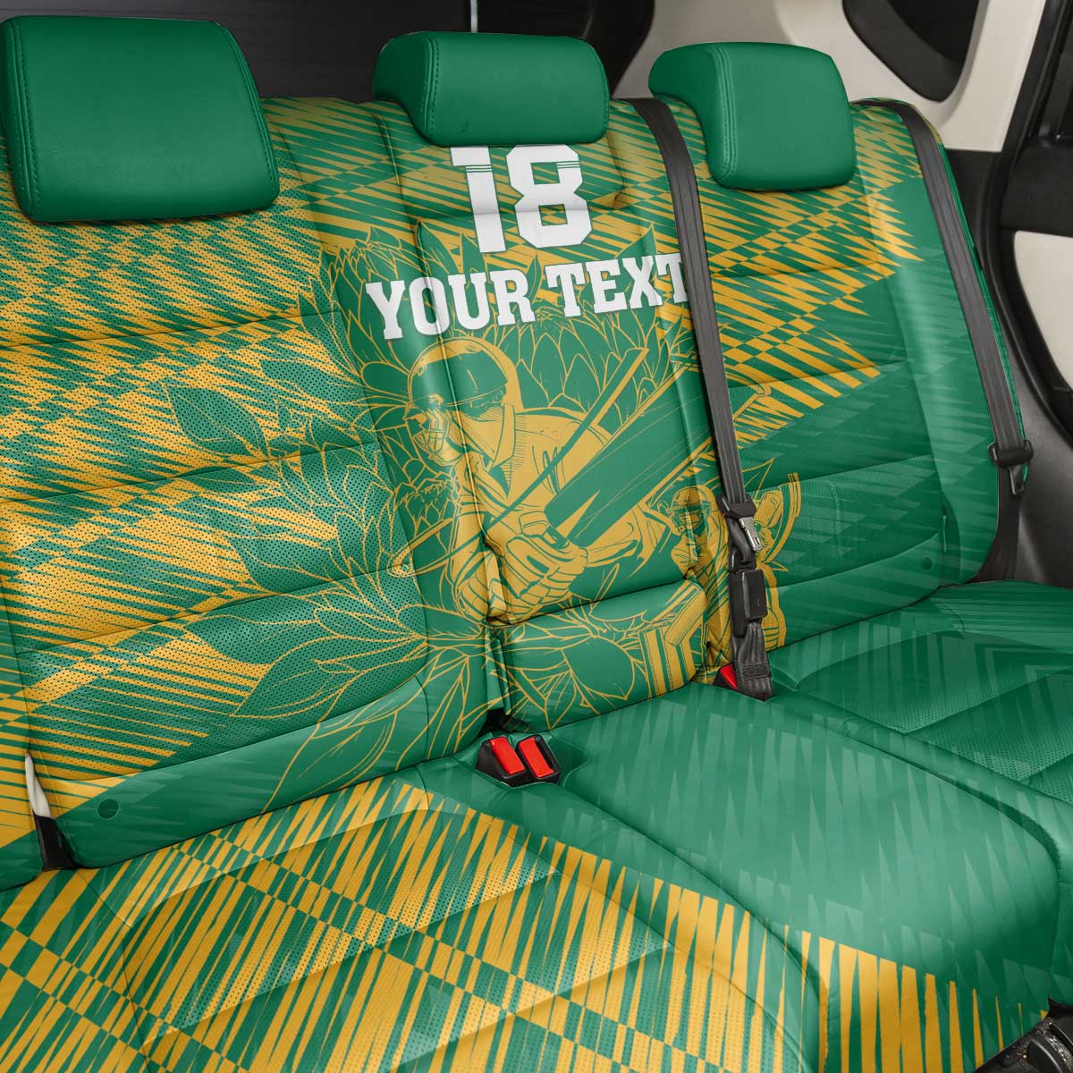 Cricket South Africa Custom Back Car Seat Cover Green Version Proteas - African Pride