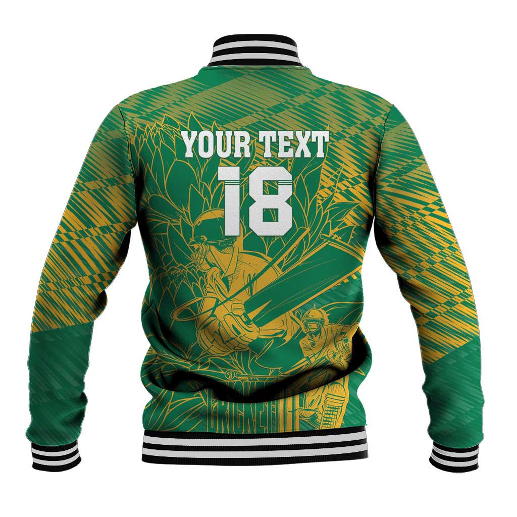Cricket South Africa Custom Baseball Jacket Green Version Proteas - African Pride