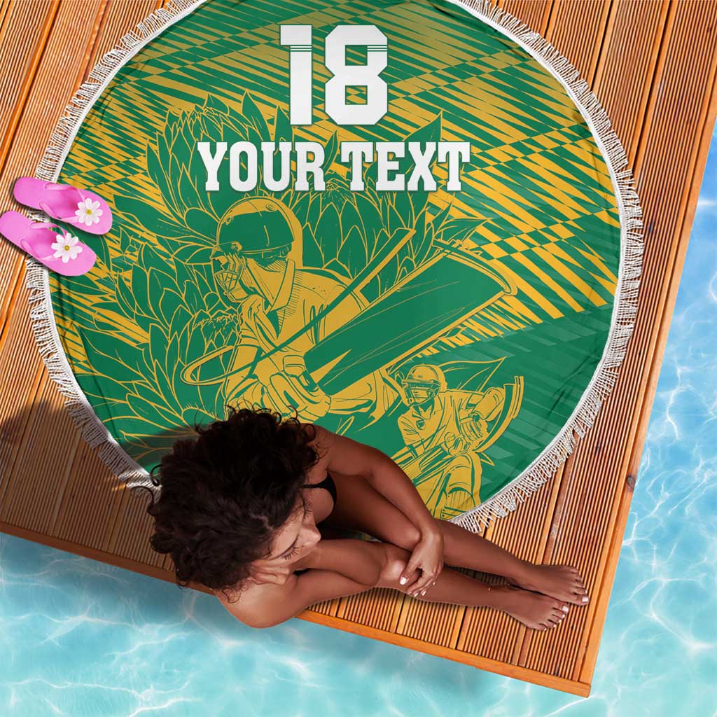 Cricket South Africa Custom Beach Blanket Green Version Proteas - African Pride