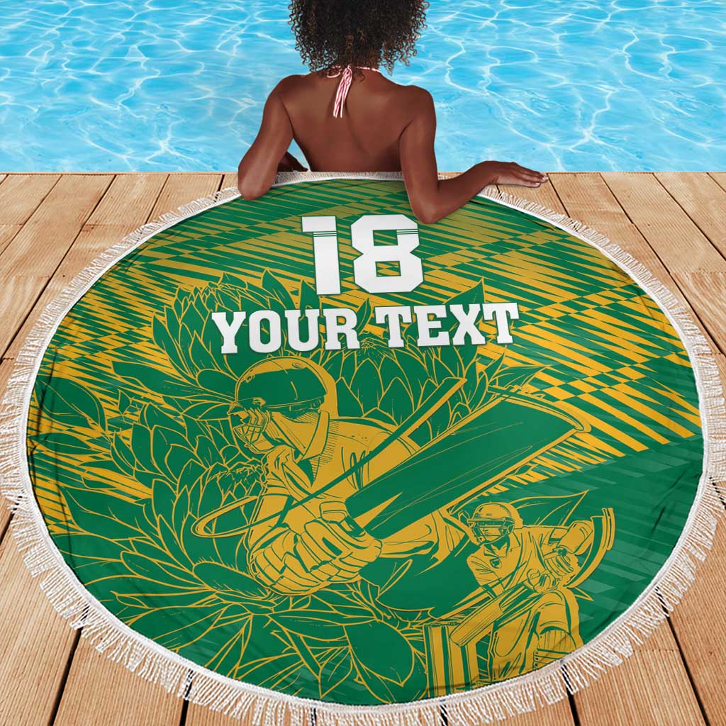Cricket South Africa Custom Beach Blanket Green Version Proteas - African Pride