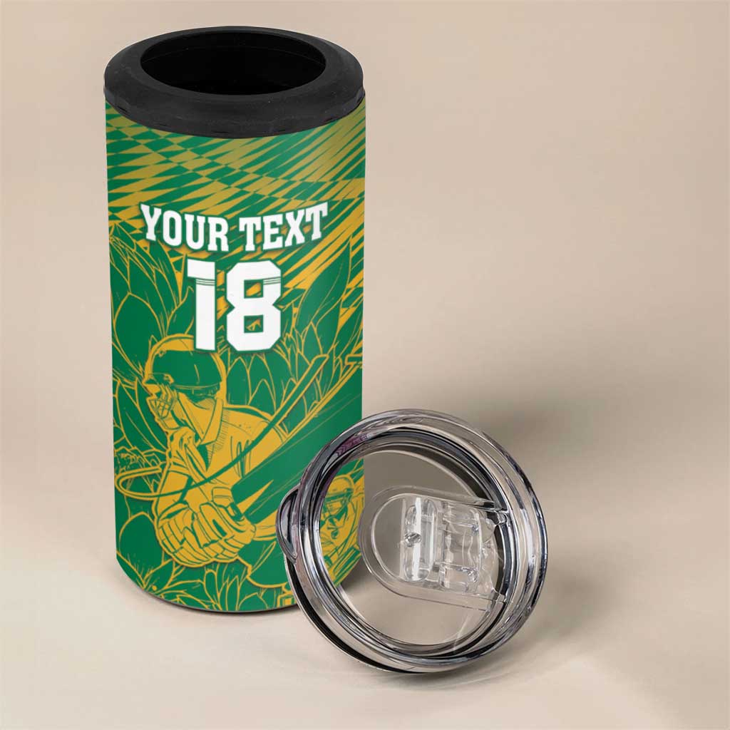 Cricket South Africa Custom 4 in 1 Can Cooler Tumbler Green Version Proteas - African Pride