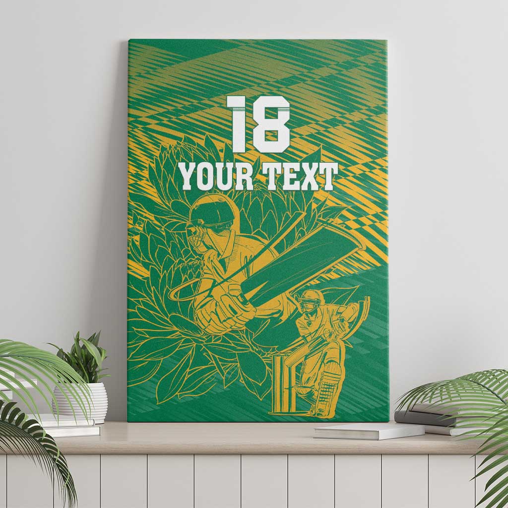 Cricket South Africa Custom Canvas Wall Art Green Version Proteas - African Pride