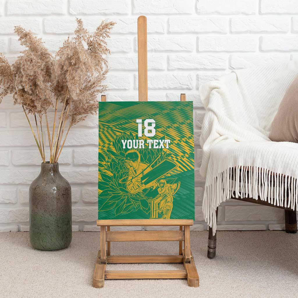 Cricket South Africa Custom Canvas Wall Art Green Version Proteas - African Pride