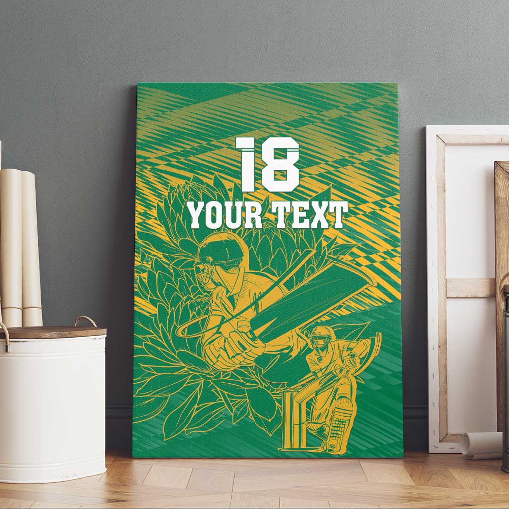 Cricket South Africa Custom Canvas Wall Art Green Version Proteas - African Pride