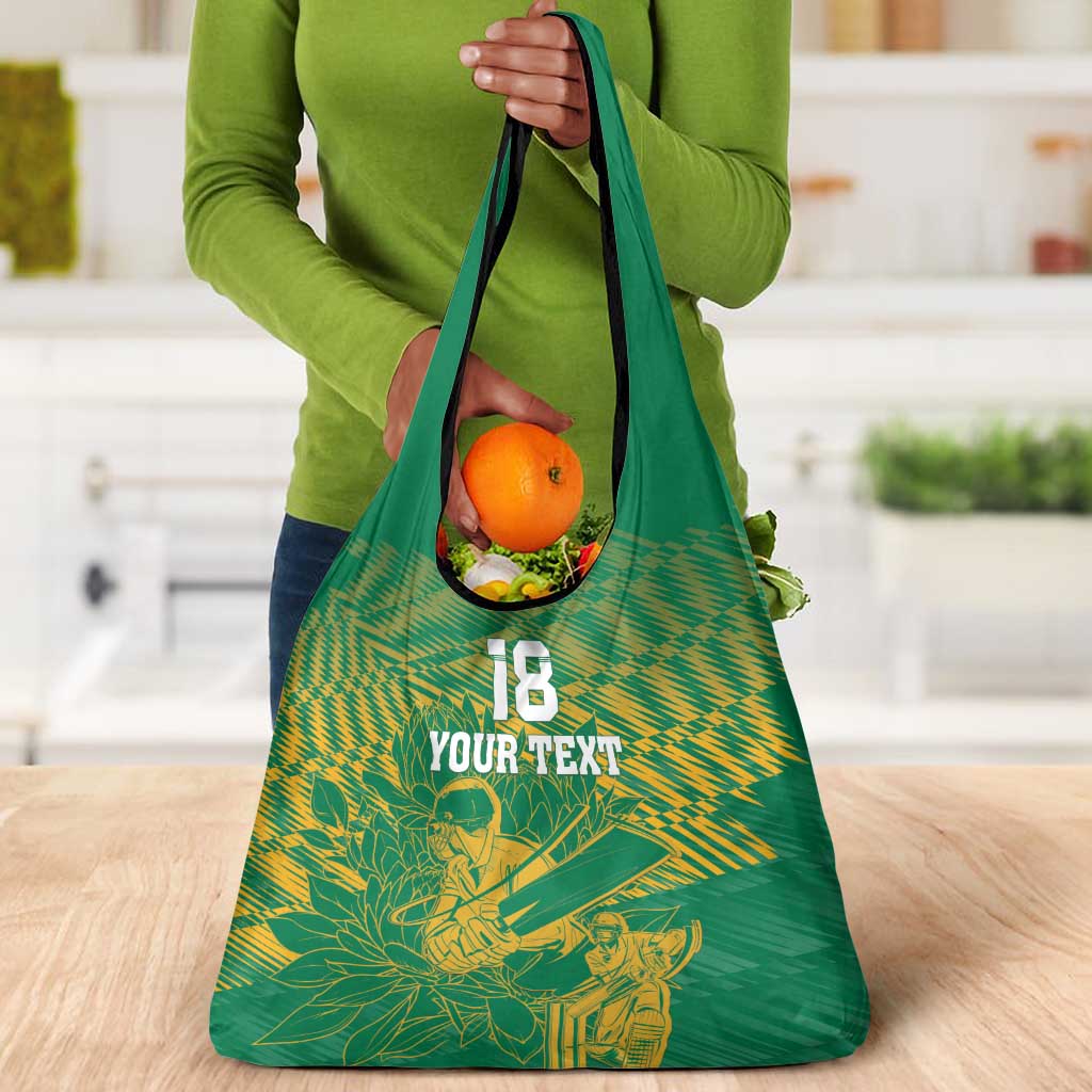 Cricket South Africa Custom Grocery Bag Green Version Proteas - African Pride