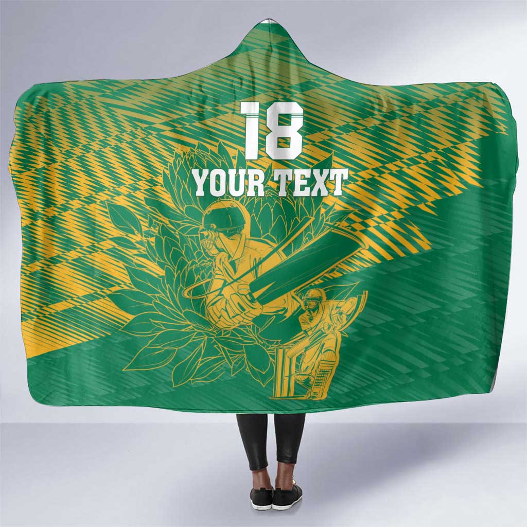 Cricket South Africa Custom Hooded Blanket Green Version Proteas - African Pride