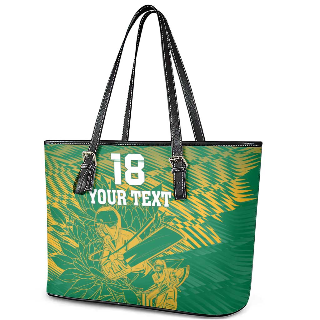 Cricket South Africa Custom Leather Tote Bag Green Version Proteas - African Pride