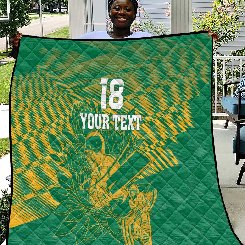 Cricket South Africa Custom Quilt Green Version Proteas - African Pride