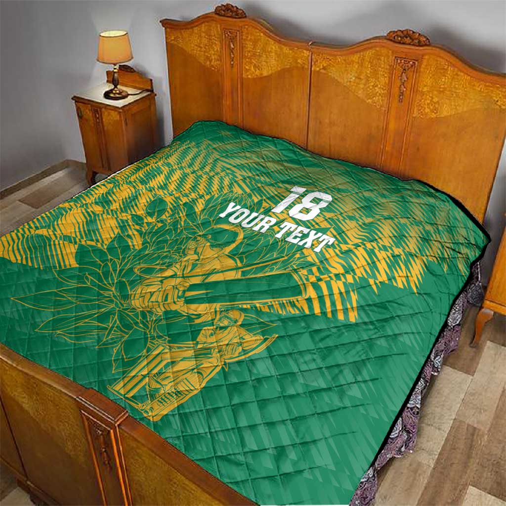 Cricket South Africa Custom Quilt Green Version Proteas - African Pride