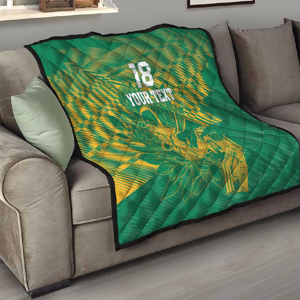 Cricket South Africa Custom Quilt Green Version Proteas - African Pride