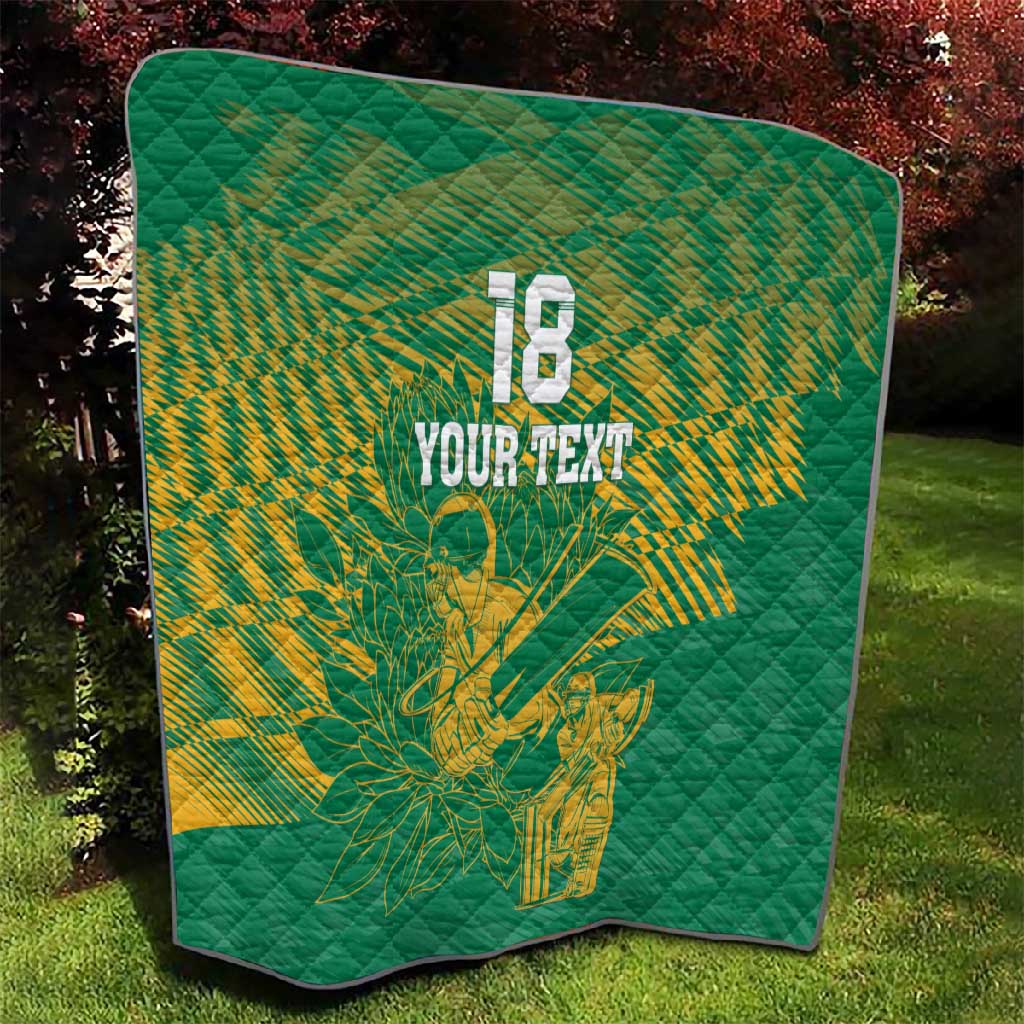 Cricket South Africa Custom Quilt Green Version Proteas - African Pride