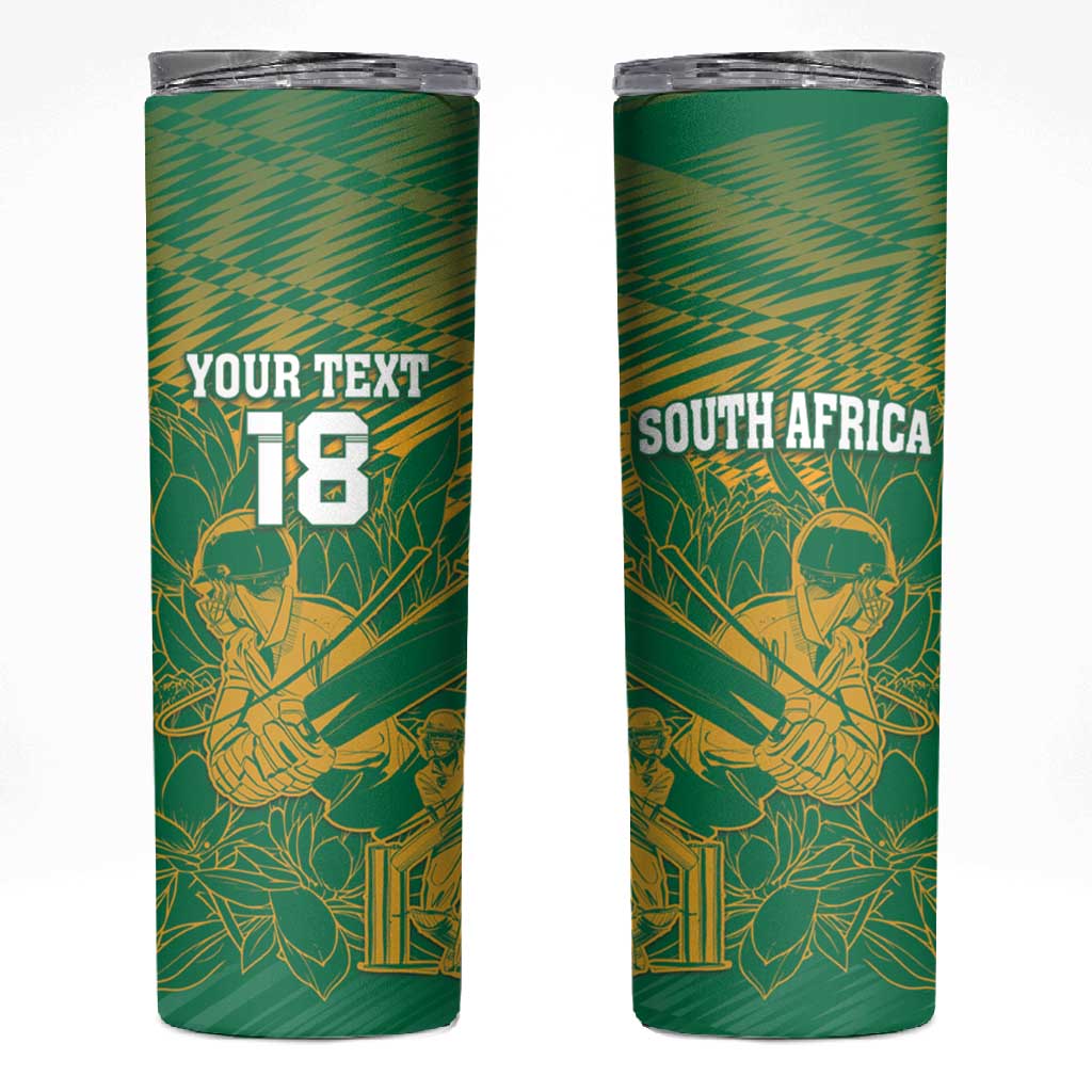 Cricket South Africa Custom Skinny Tumbler Green Version Proteas - African Pride