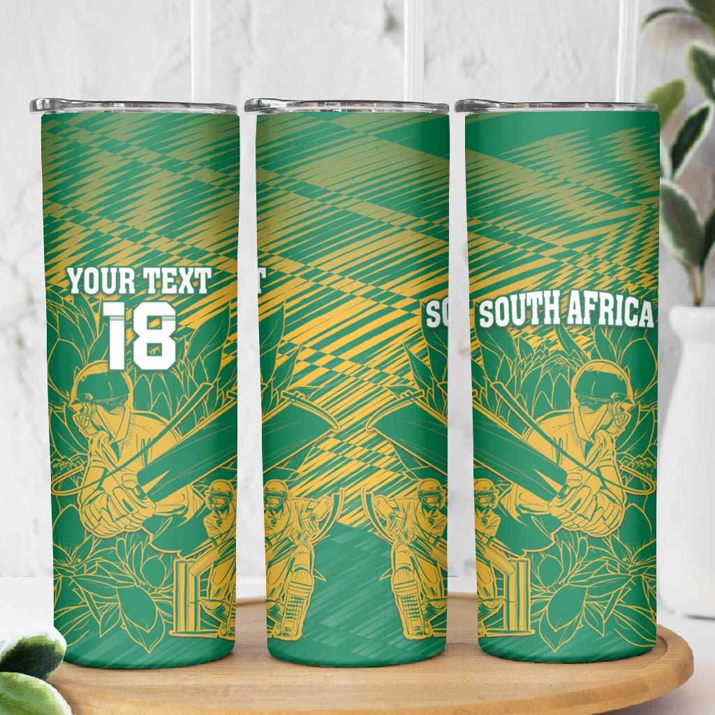 Cricket South Africa Custom Skinny Tumbler Green Version Proteas - African Pride