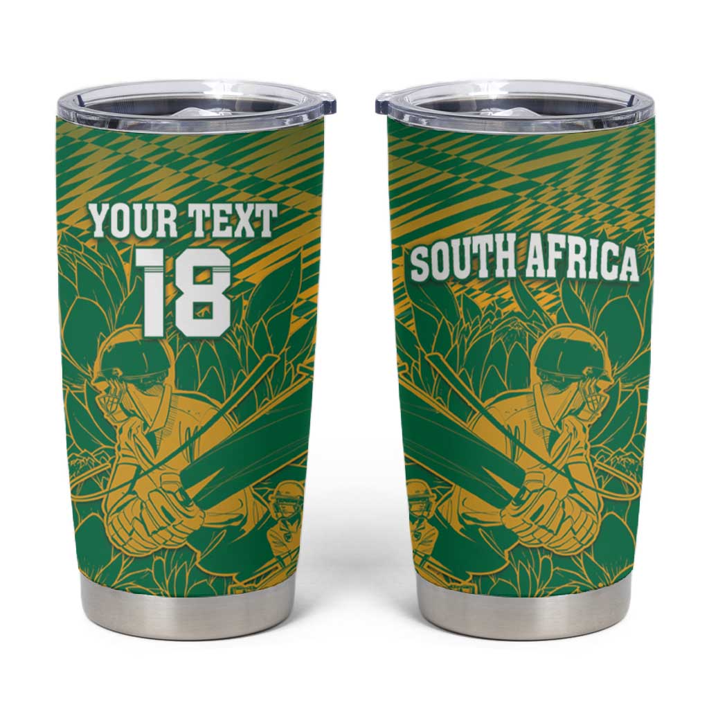 Cricket South Africa Custom Tumbler Cup Green Version Proteas - African Pride