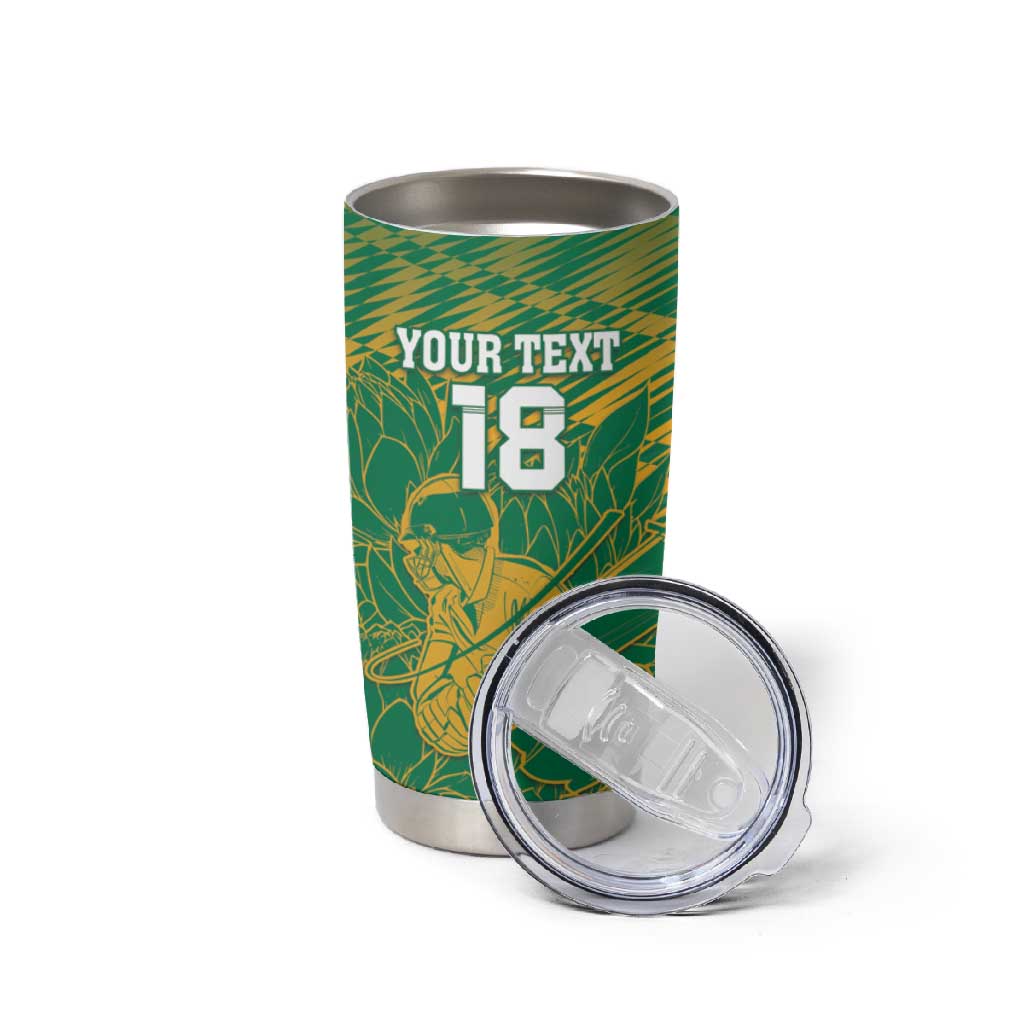 Cricket South Africa Custom Tumbler Cup Green Version Proteas - African Pride