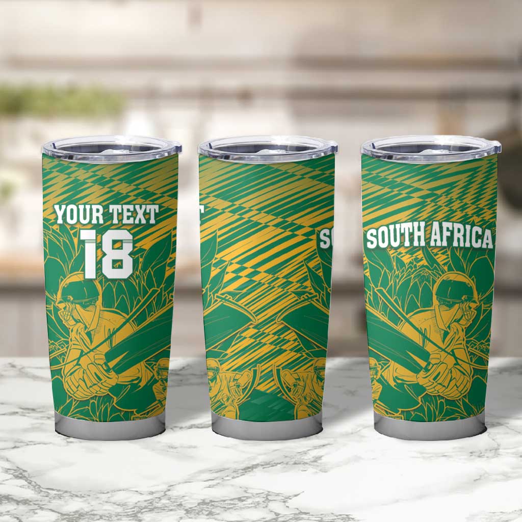 Cricket South Africa Custom Tumbler Cup Green Version Proteas - African Pride