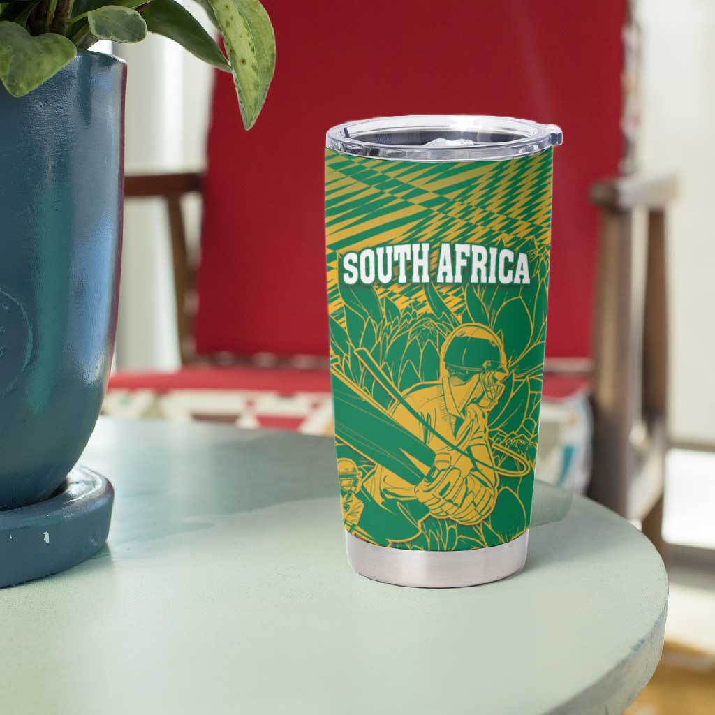 Cricket South Africa Custom Tumbler Cup Green Version Proteas - African Pride