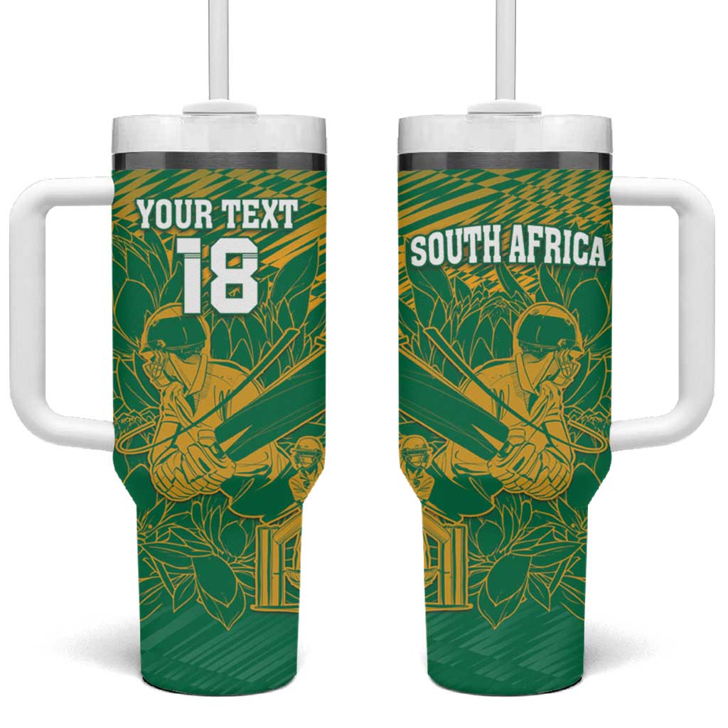 Cricket South Africa Custom Tumbler With Handle Green Version Proteas - African Pride