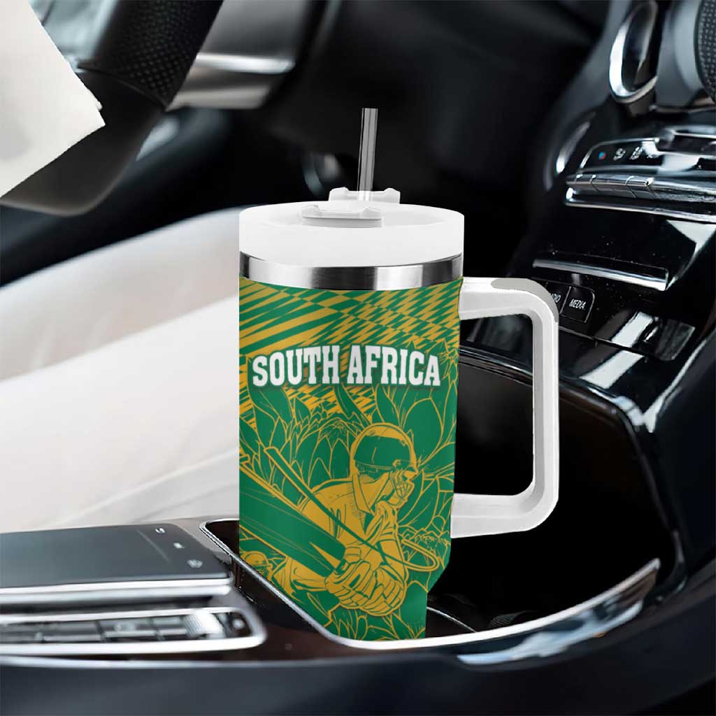 Cricket South Africa Custom Tumbler With Handle Green Version Proteas - African Pride