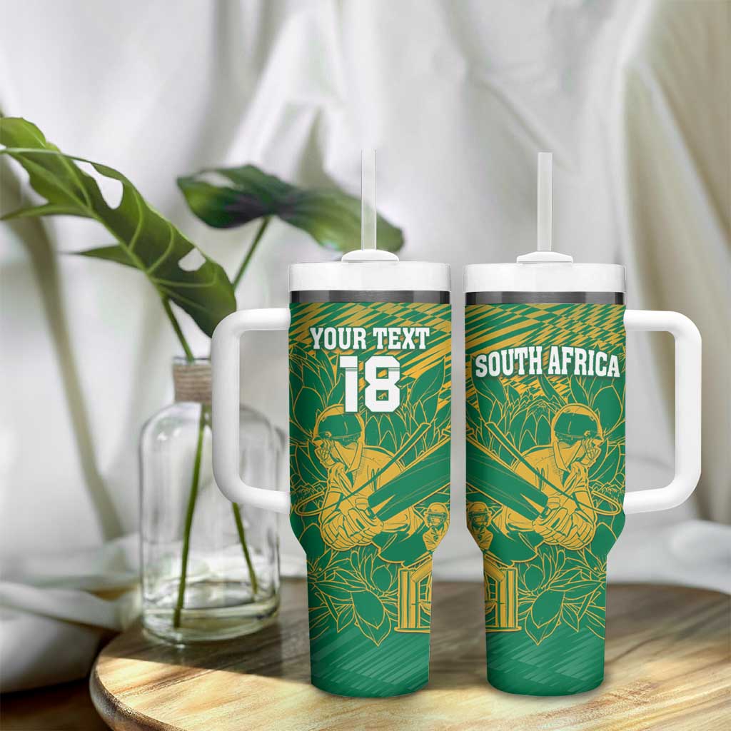 Cricket South Africa Custom Tumbler With Handle Green Version Proteas - African Pride