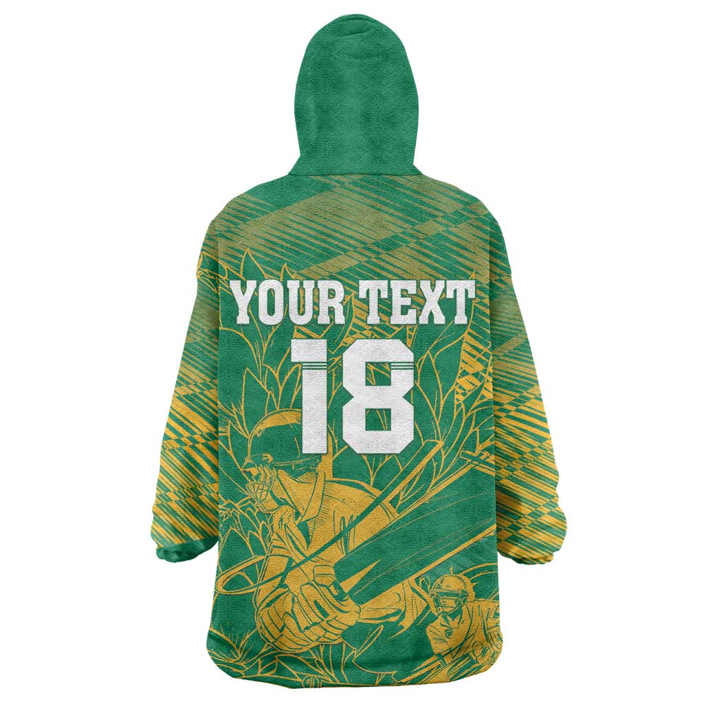 Cricket South Africa Custom Wearable Blanket Hoodie Green Version Proteas - African Pride