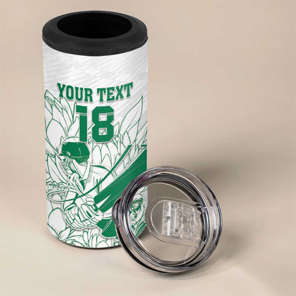 Cricket South Africa Custom 4 in 1 Can Cooler Tumbler White Version Proteas - African Pride