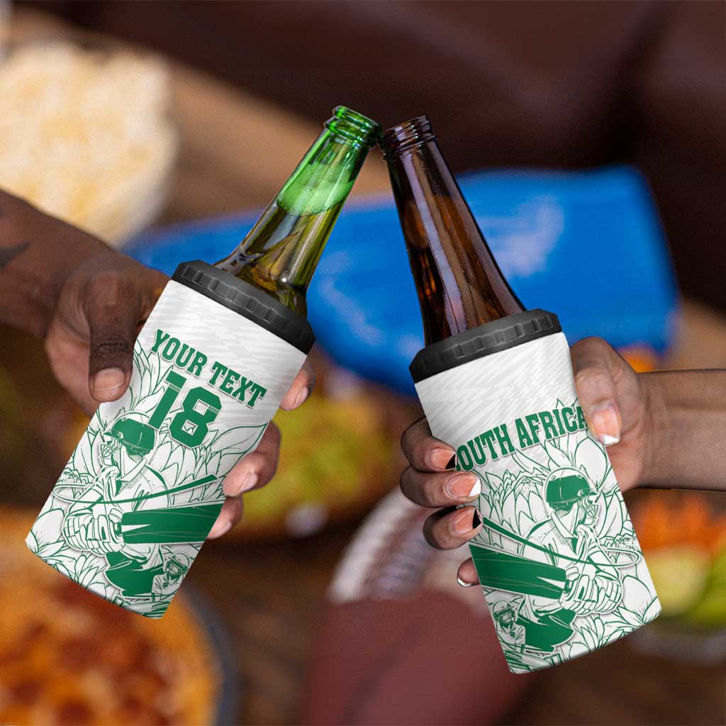 Cricket South Africa Custom 4 in 1 Can Cooler Tumbler White Version Proteas - African Pride