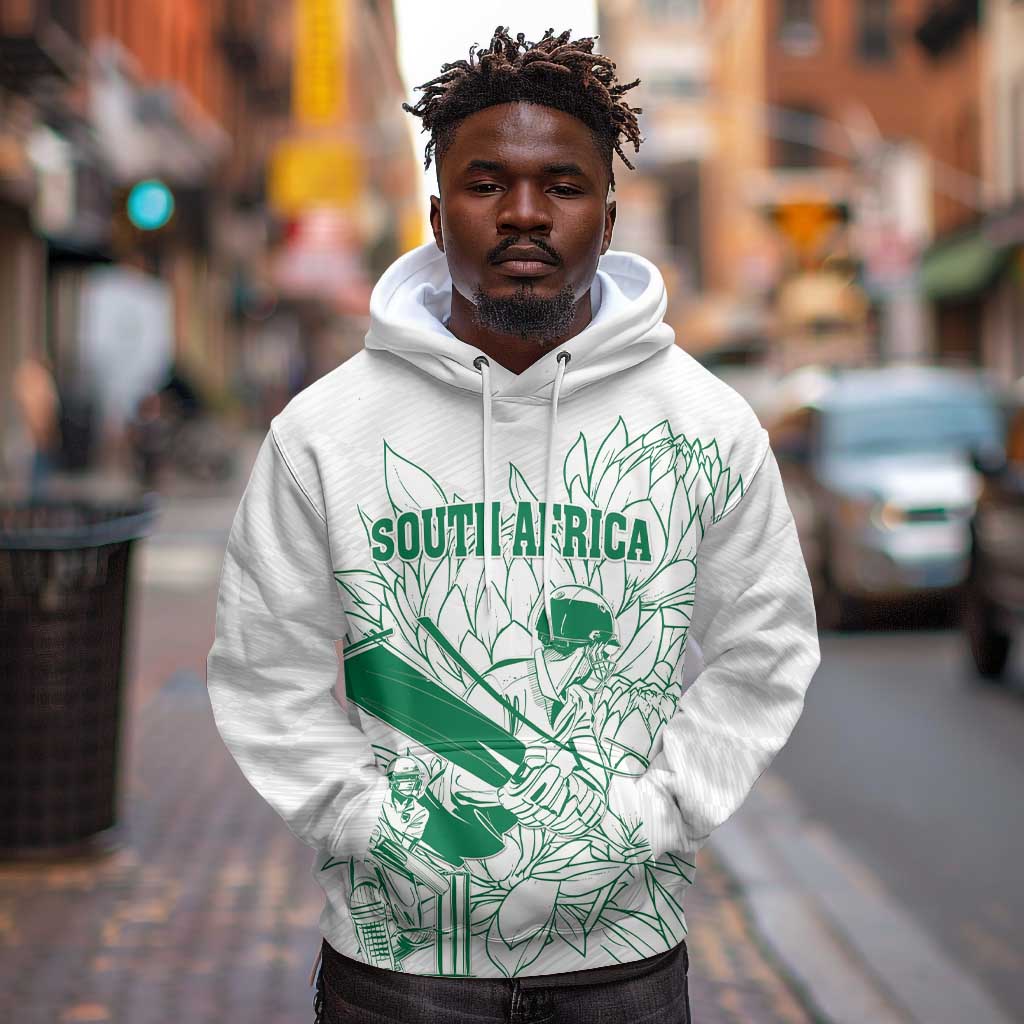 Cricket South Africa Custom Hoodie White Version Proteas - African Pride
