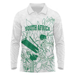 Cricket South Africa Custom Long Sleeve Polo Shirt White Version Proteas - African Pride