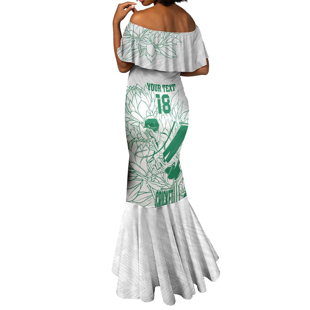 Cricket South Africa Custom Mermaid Dress White Version Proteas - African Pride