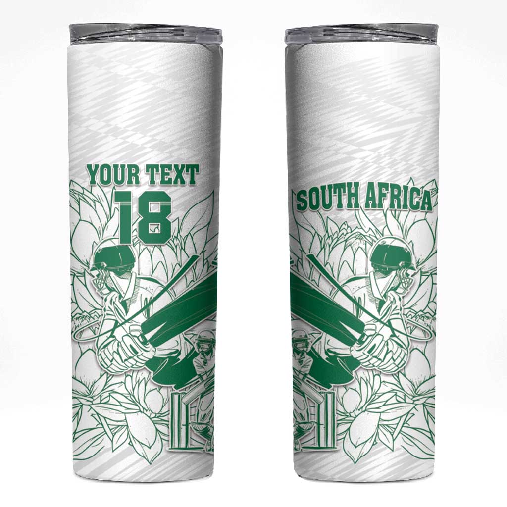 Cricket South Africa Custom Skinny Tumbler White Version Proteas - African Pride