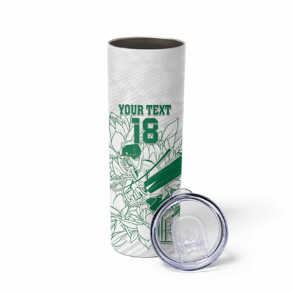 Cricket South Africa Custom Skinny Tumbler White Version Proteas - African Pride