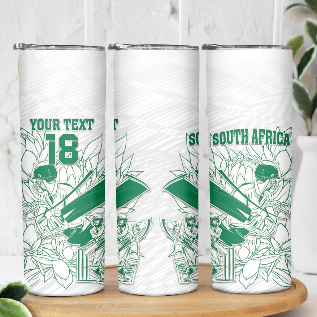 Cricket South Africa Custom Skinny Tumbler White Version Proteas - African Pride