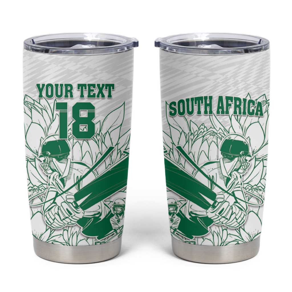 Cricket South Africa Custom Tumbler Cup White Version Proteas - African Pride