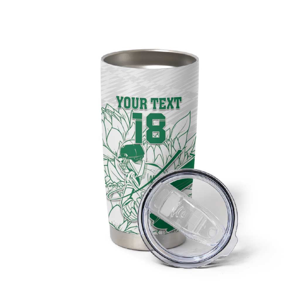 Cricket South Africa Custom Tumbler Cup White Version Proteas - African Pride