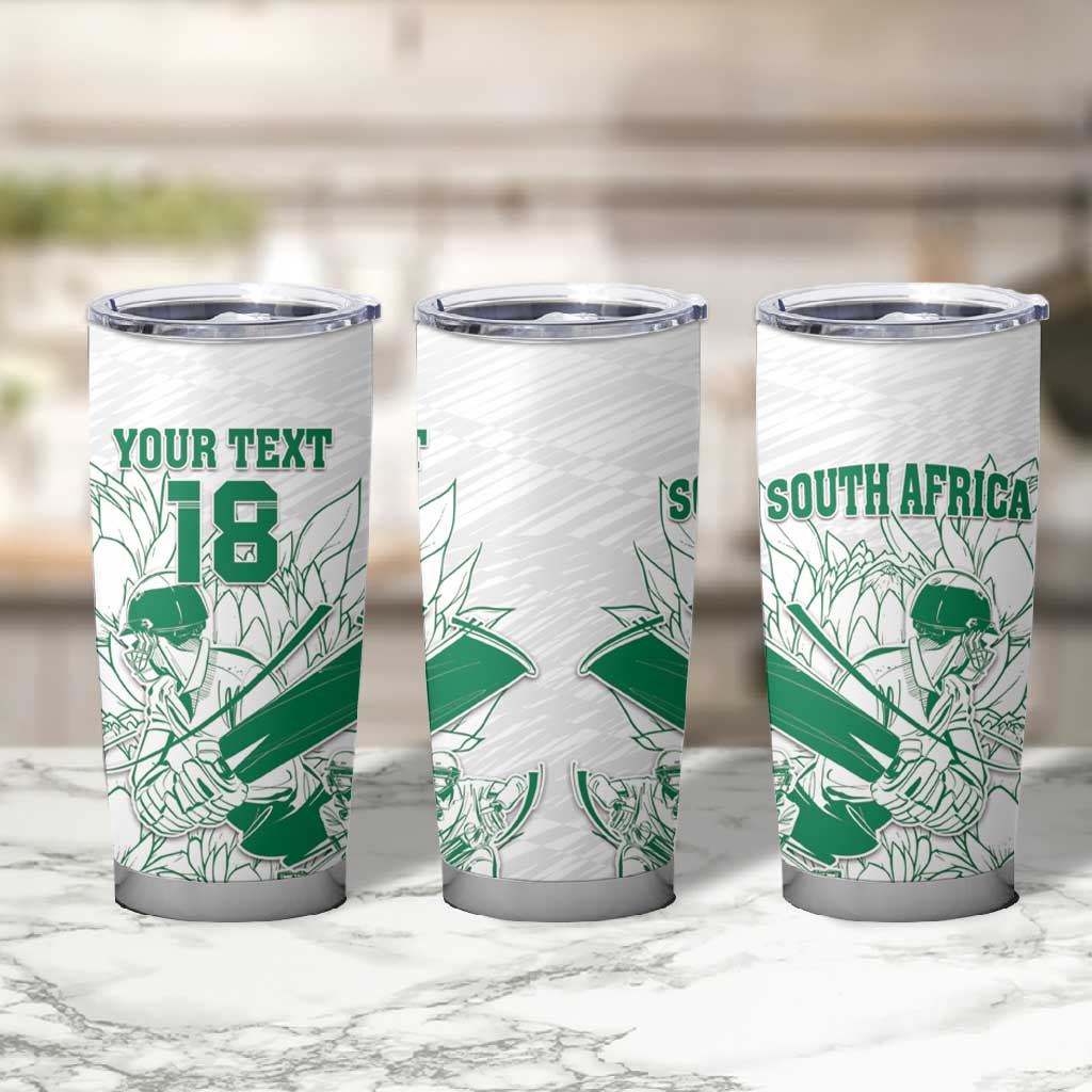 Cricket South Africa Custom Tumbler Cup White Version Proteas - African Pride