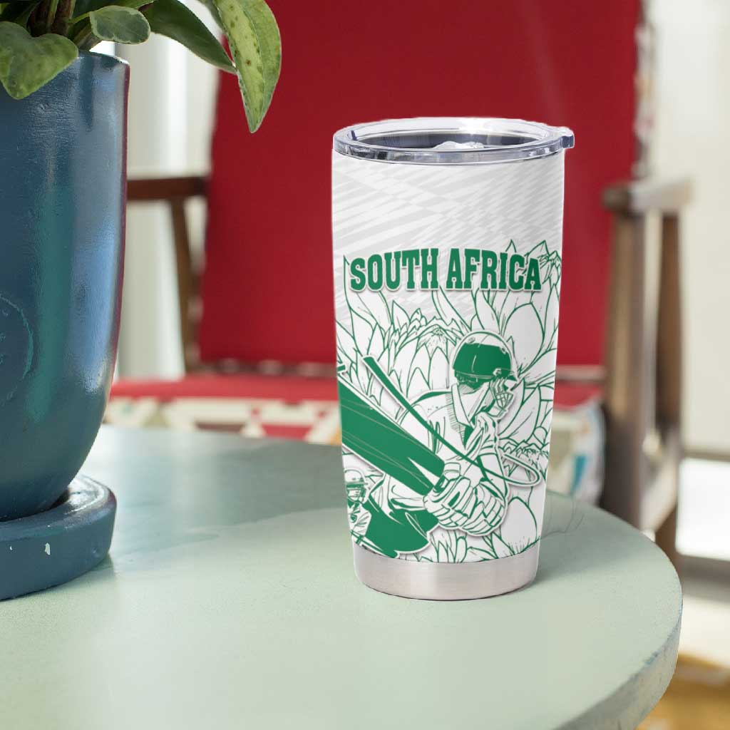 Cricket South Africa Custom Tumbler Cup White Version Proteas - African Pride