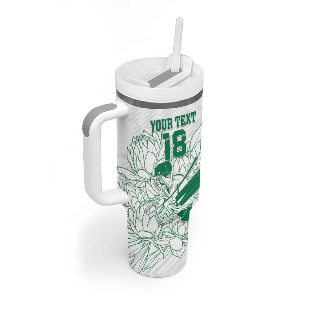 Cricket South Africa Custom Tumbler With Handle White Version Proteas - African Pride