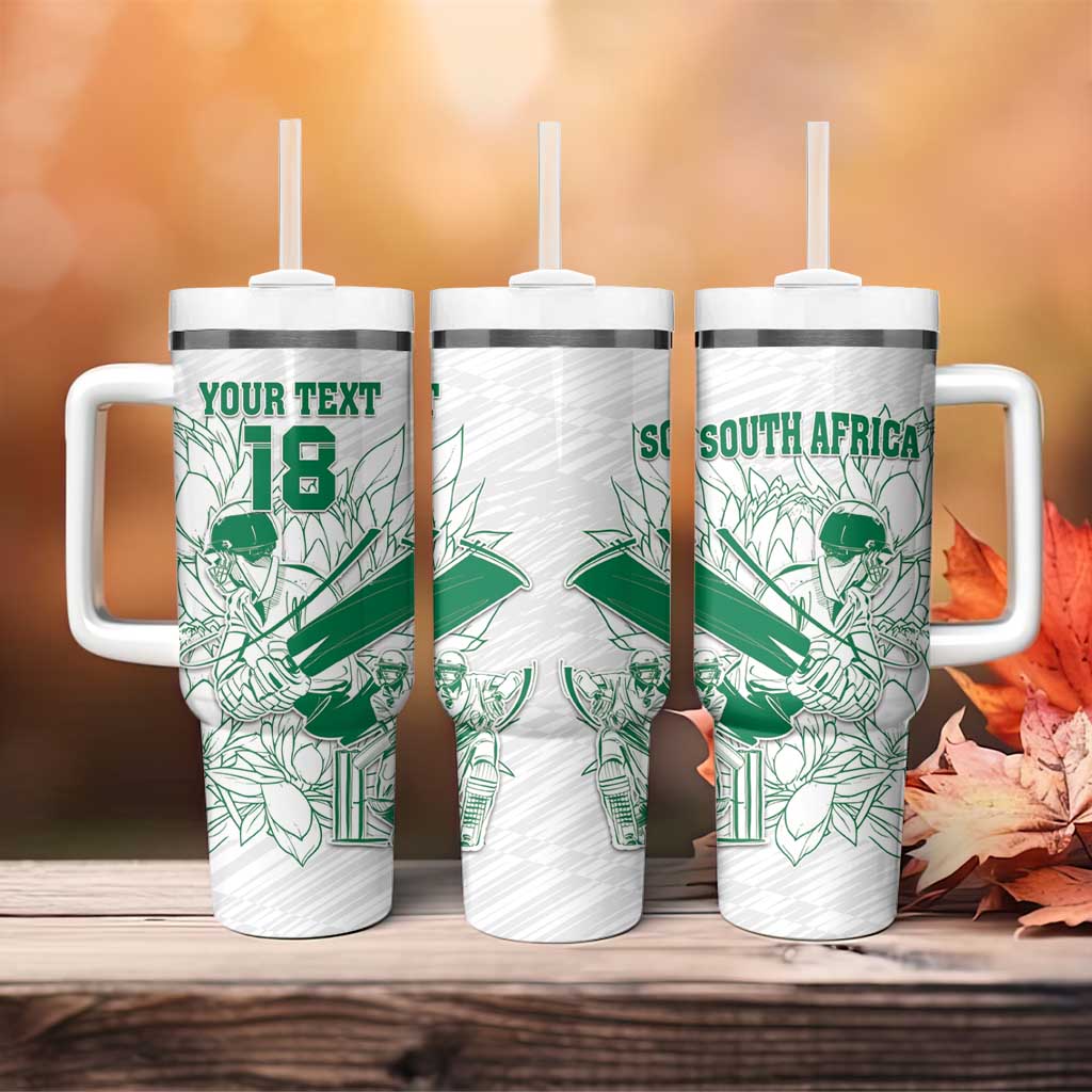 Cricket South Africa Custom Tumbler With Handle White Version Proteas - African Pride