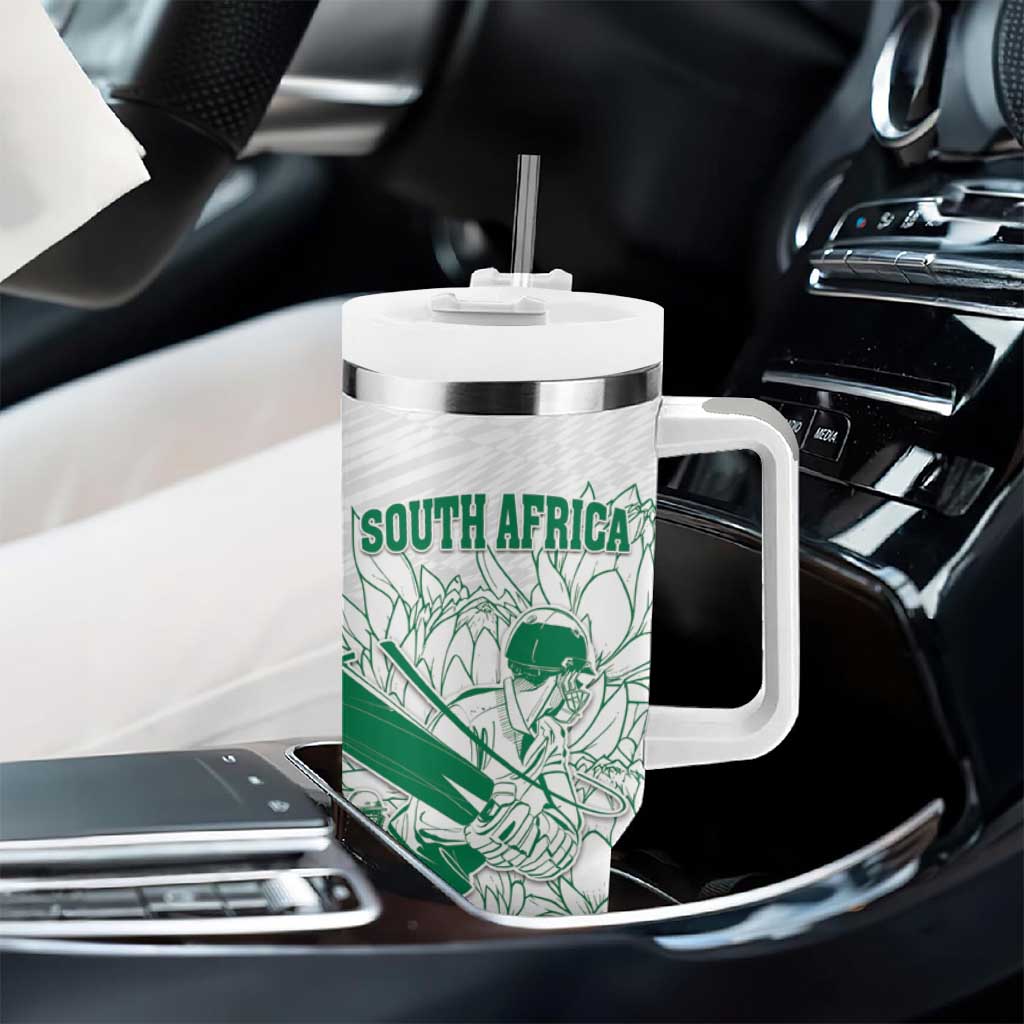 Cricket South Africa Custom Tumbler With Handle White Version Proteas - African Pride