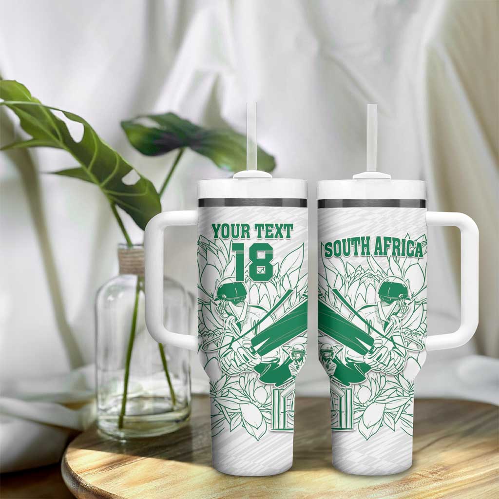 Cricket South Africa Custom Tumbler With Handle White Version Proteas - African Pride