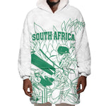 Cricket South Africa Custom Wearable Blanket Hoodie White Version Proteas - African Pride