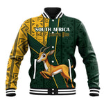 Custom South Africa Springbok Jumping Baseball Jacket With Kente Patterns LT18