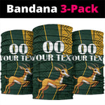 Custom South Africa Springbok Jumping Neck Gaiter Kente Patterns LT18