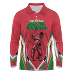 Guyana Cricket Amazon Warriors Custom Long Sleeve Polo Shirt Go Champion - African Pride