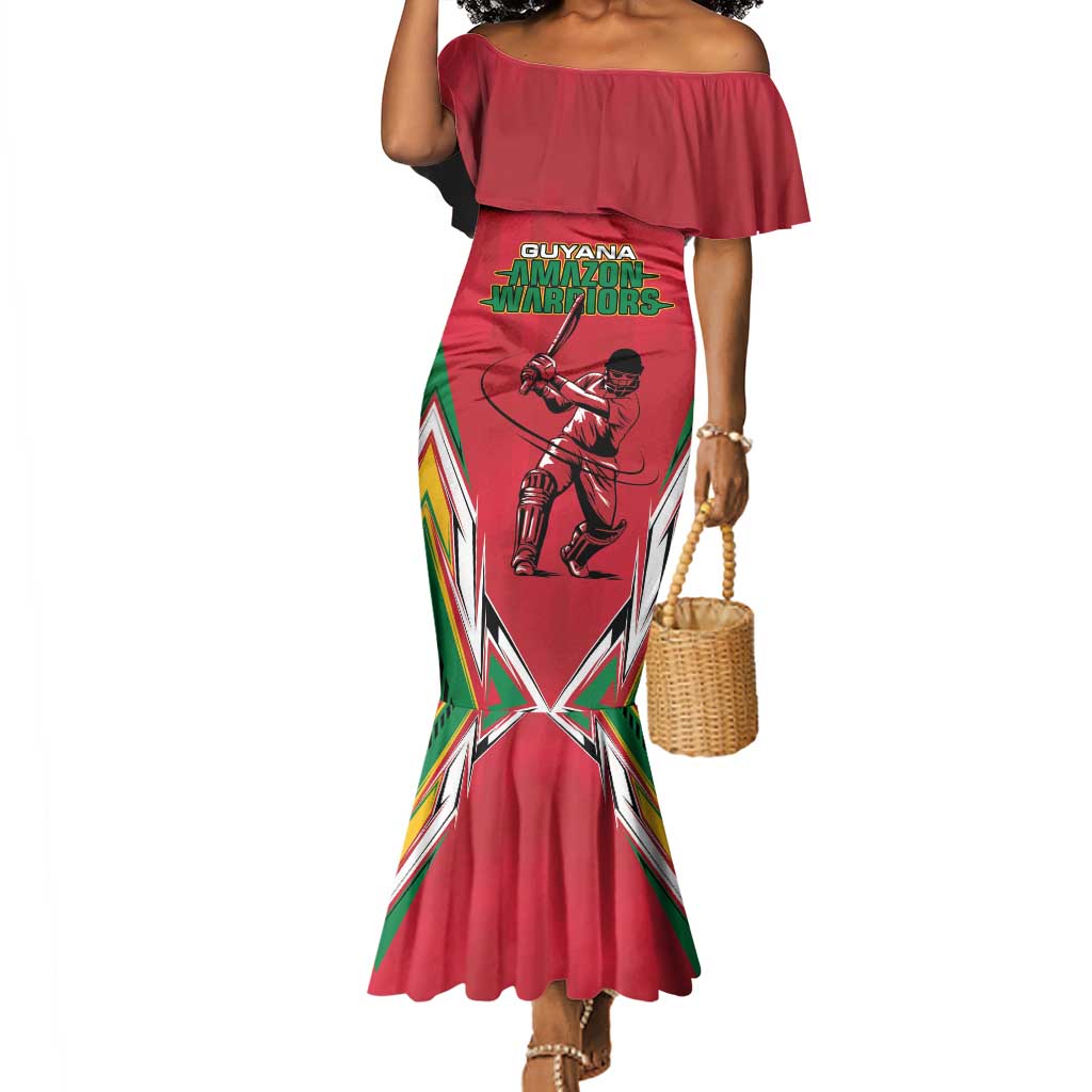 Guyana Cricket Amazon Warriors Custom Mermaid Dress Go Champion - African Pride