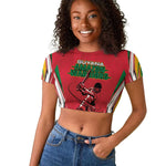 Guyana Cricket Amazon Warriors Custom Raglan Cropped T shirt Go Champion - African Pride