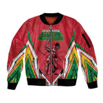 Guyana Cricket Amazon Warriors Custom Sleeve Zip Bomber Jacket Go Champion - African Pride
